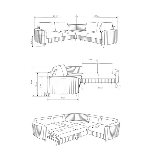 Kampinė Sofa Laren