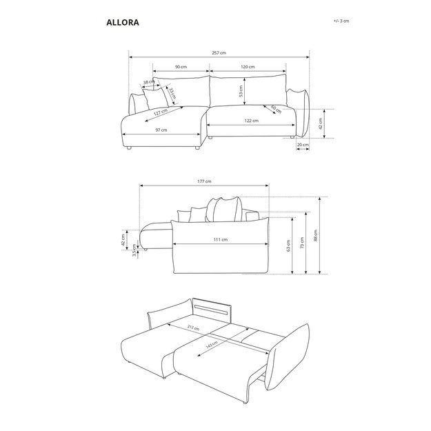 Kampinė Sofa Allora