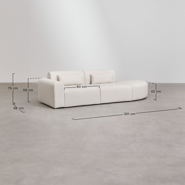 Modulinė Kampinė Kairinė Sofa Bora 